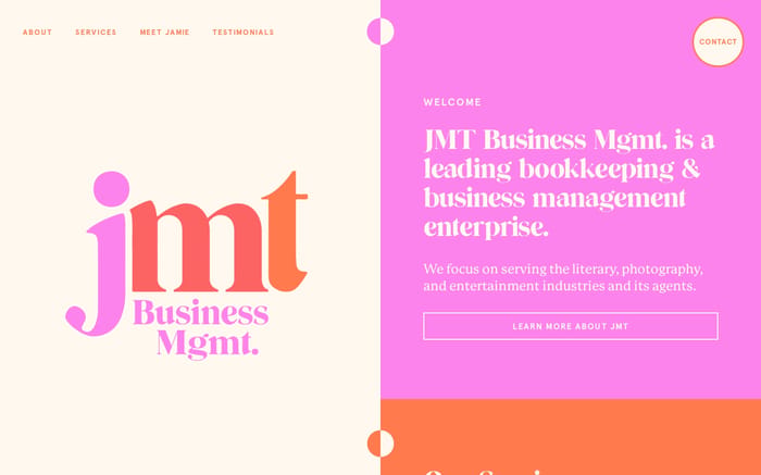 JMT business mgmt. website preview