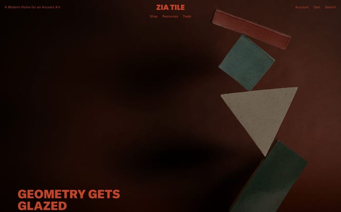 Zia Tile website preview