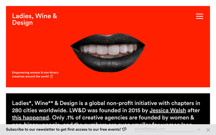 Ladies, Wine & Design website preview