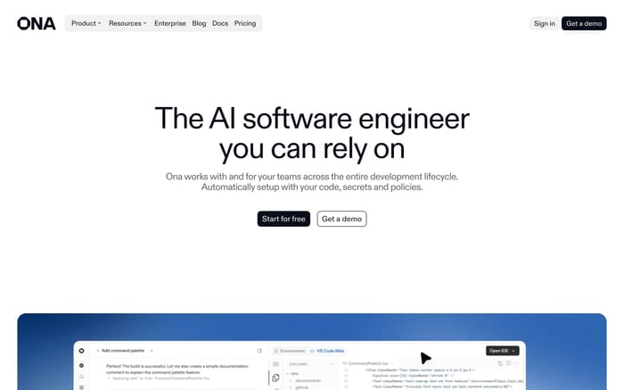 Ona website preview