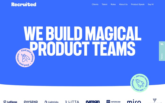 Recruited website preview