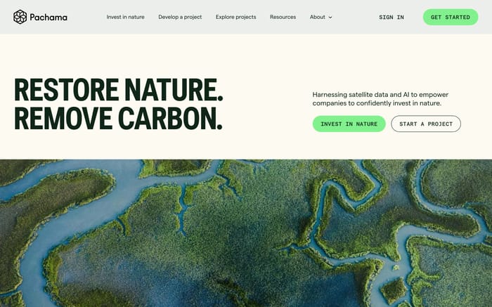 Pachama website preview