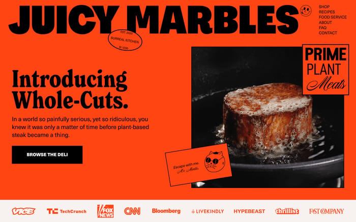 Juicy Marbles website preview