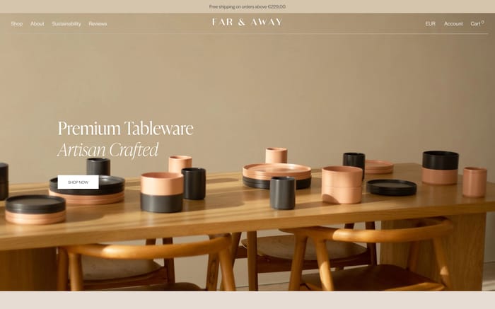 Far & Away website preview