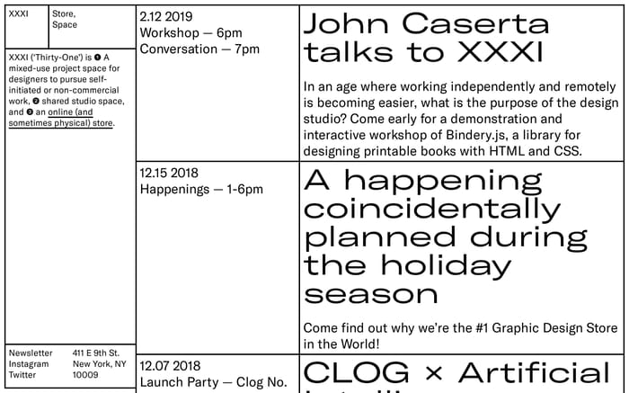 XXXI website preview