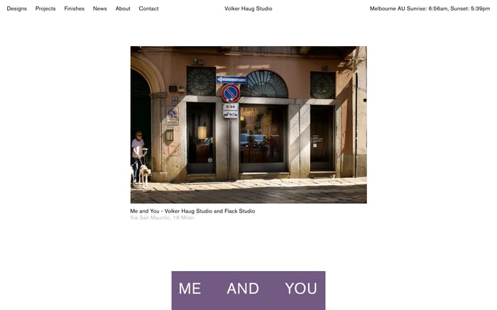 Volker Haug studio website preview