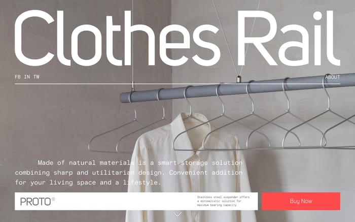 Proto Clothes rail website preview