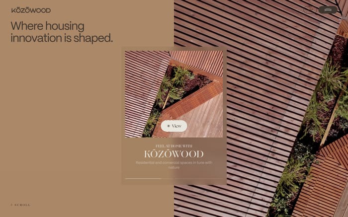 Kōzōwood website preview