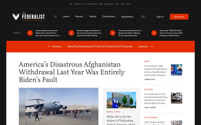 The Federalist website preview