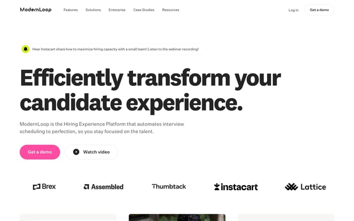 Modern Loop website preview