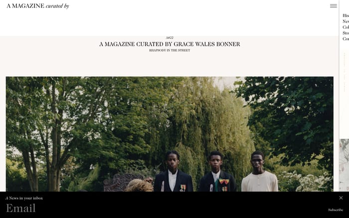 A Magazine Curated By website preview