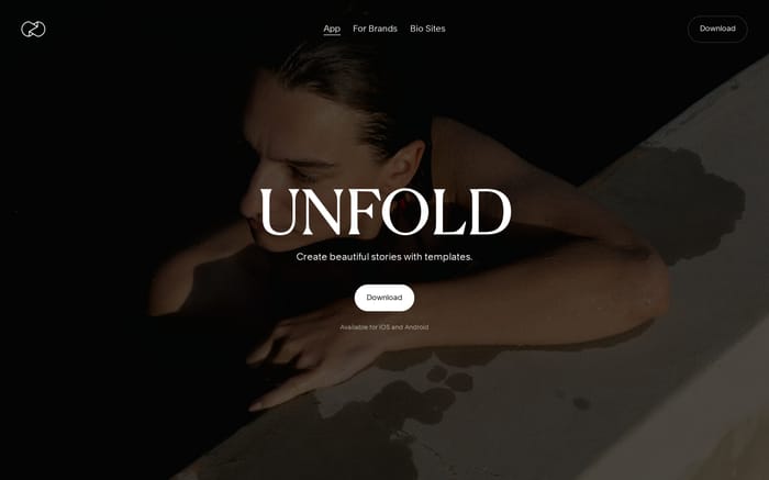 Unfold website preview