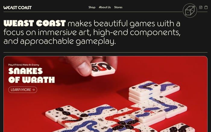 Weast Coast Games website preview