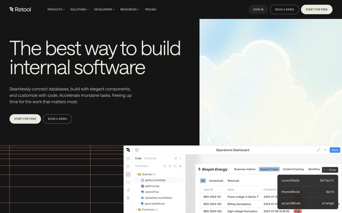 Retool website preview