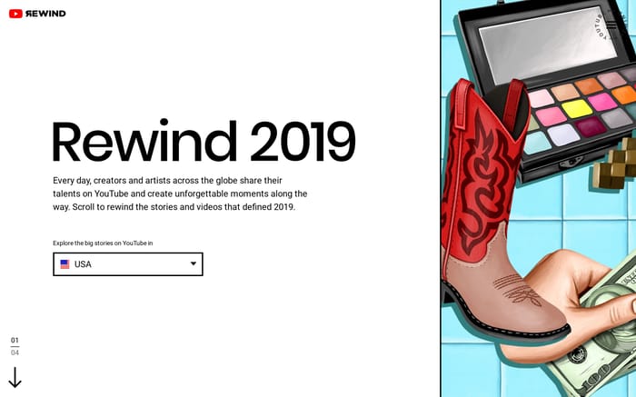 YouTube Rewind 2019 website preview