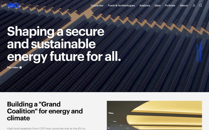 IEA website preview