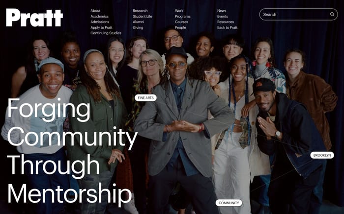 Pratt institute website preview