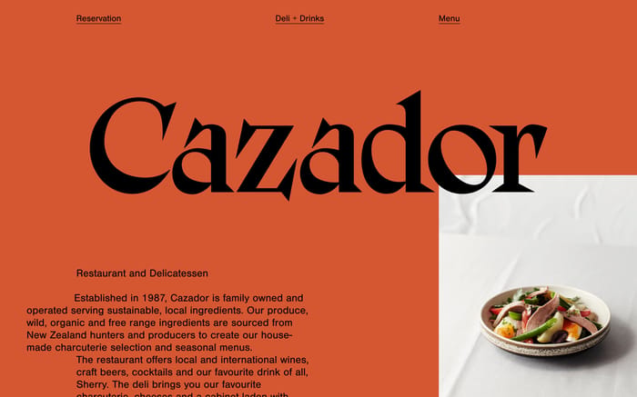 Cazador website preview