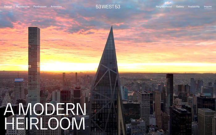 53 West 53 website preview