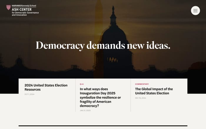 Ash Center for Democratic Governance and Innovation website preview