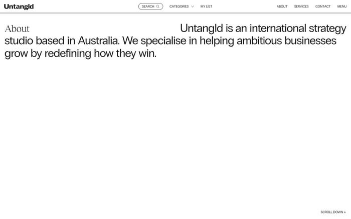 Untangld website preview