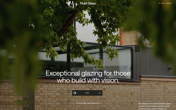 Fluid Glass website preview