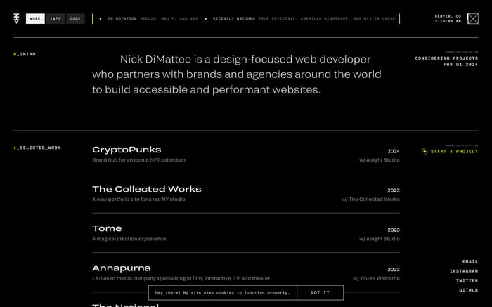 Nick DiMatteo website preview