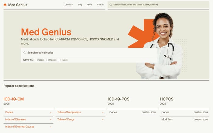 Med Genius website preview