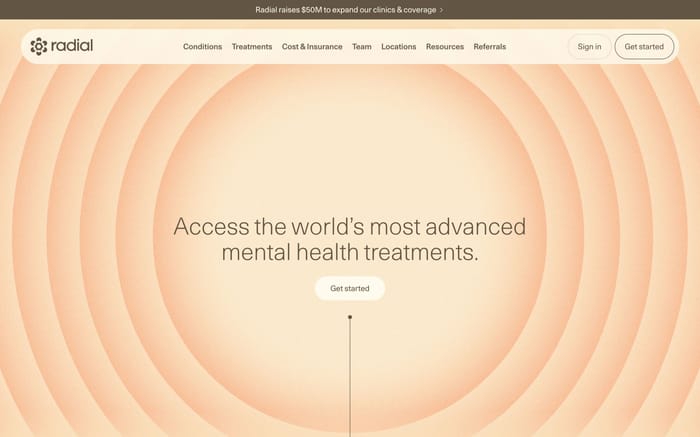 Radial website preview
