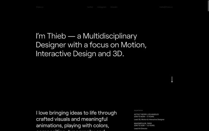 Thieb website preview