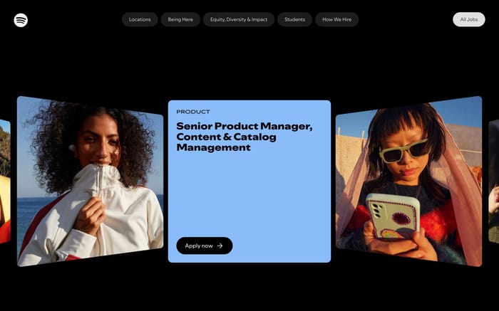 Life at Spotify website preview