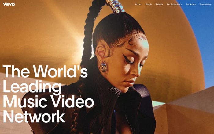 Vevo website preview