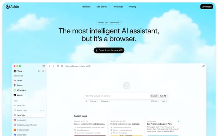 Aside website preview