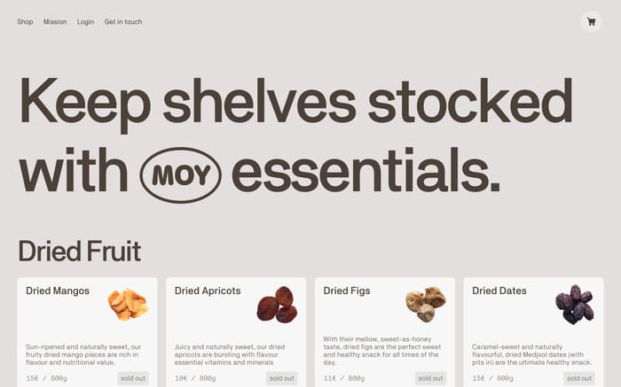 Moy website preview