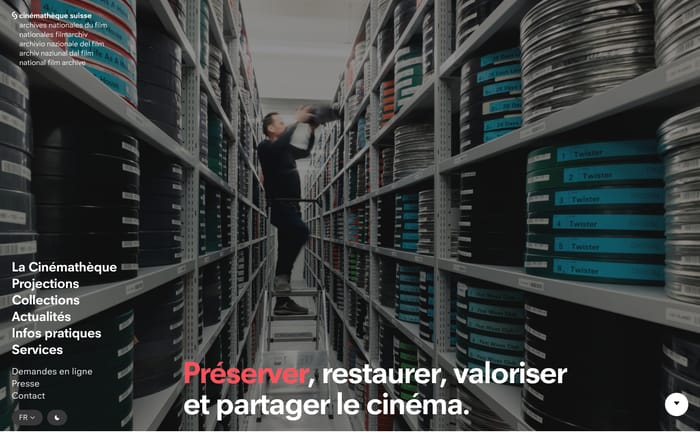 Cinémathèque suisse website preview