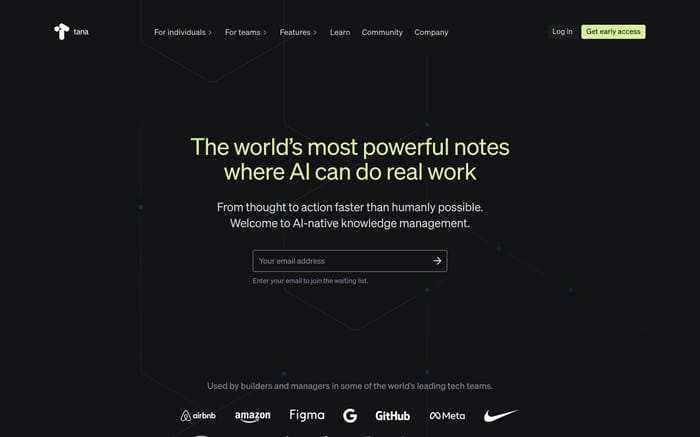 Tana website preview