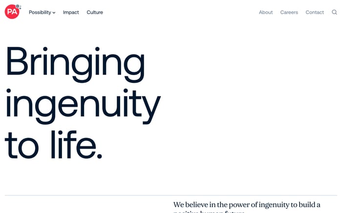 PA consulting website preview