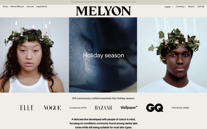 Melyon website preview