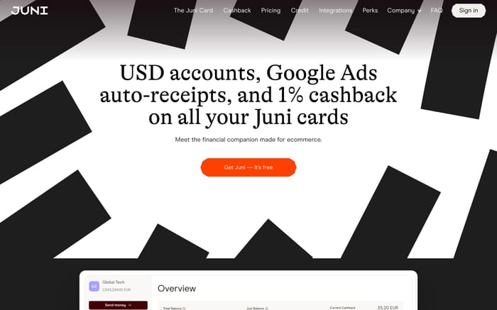 Juni website preview
