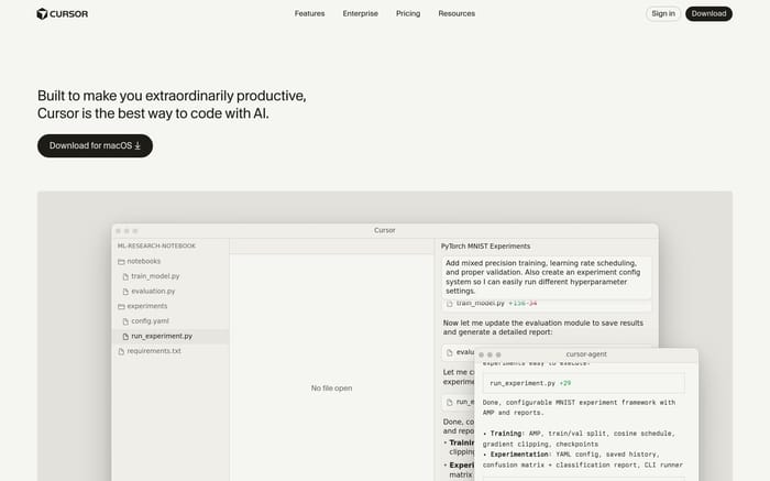 Cursor website preview
