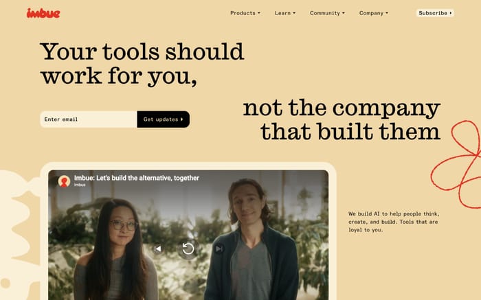Imbue website preview