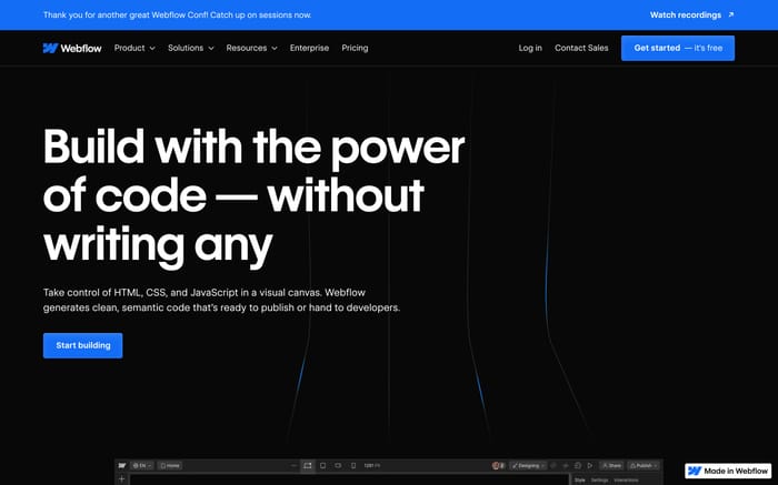 Webflow website preview
