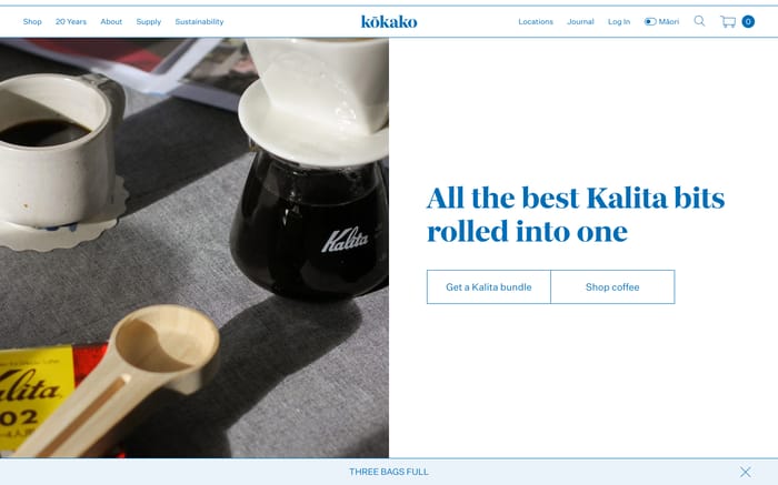Kokako website preview
