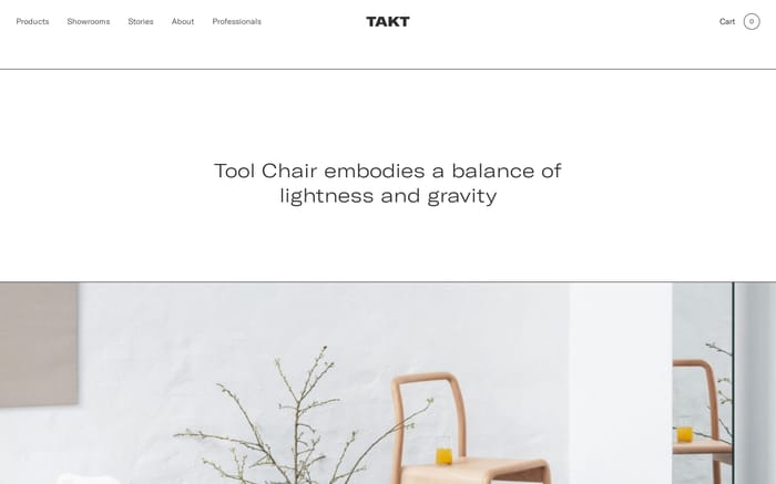 Takt furniture website preview