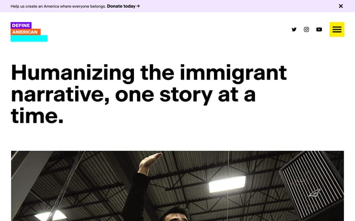 Define American website preview
