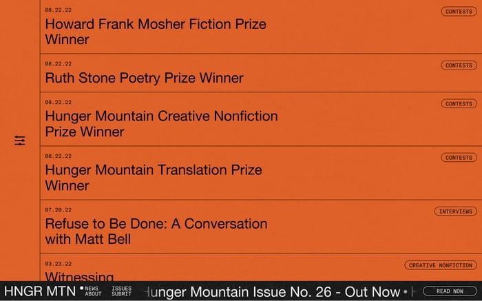 Hunger Mountain Review website preview