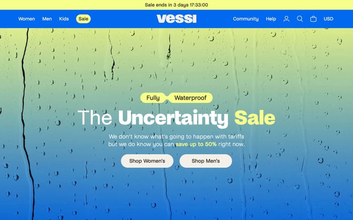 Vessi website preview