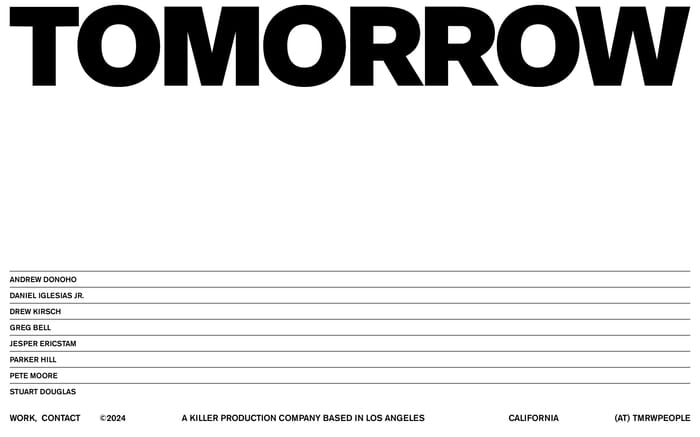 Tomorrow website preview