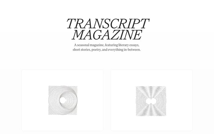 Transcript Magazine website preview