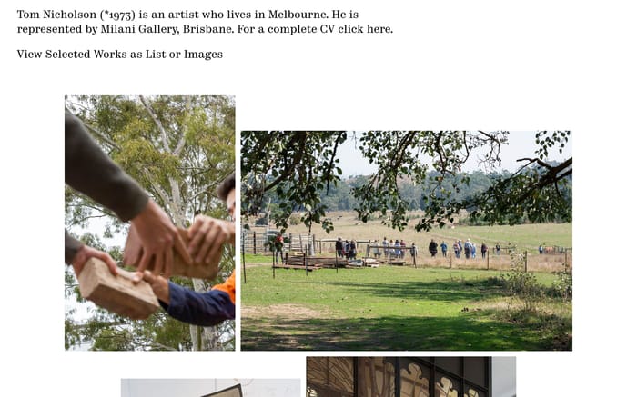 Tom Nicholson website preview